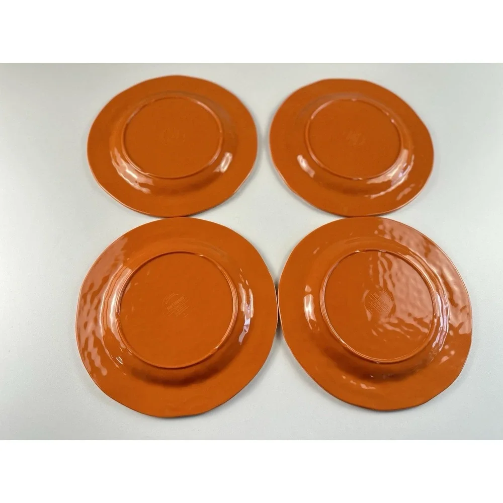 Pier 1 Carmelo Peach Crackle Melamine Lunch or Salad Plates Set 4 8.75